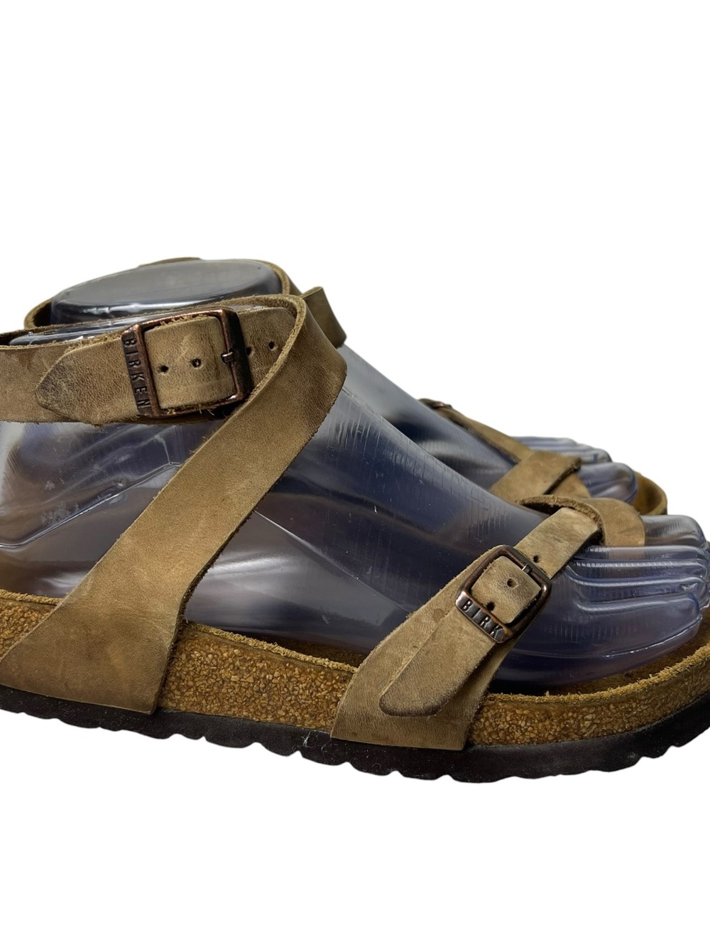 Birkenstock Yara Strappy Size 36 (5-5.5) Brown Suede Ankle Strap Leather Sandals - Picture 2 of 15